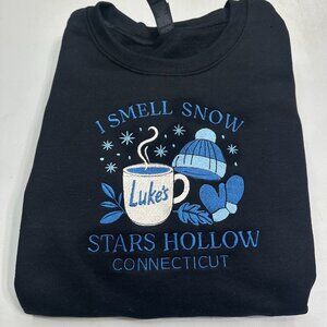 Gilmore Girls Embroidered Adult Crewneck Sweatshirt Cozy Gift I Smell Snow